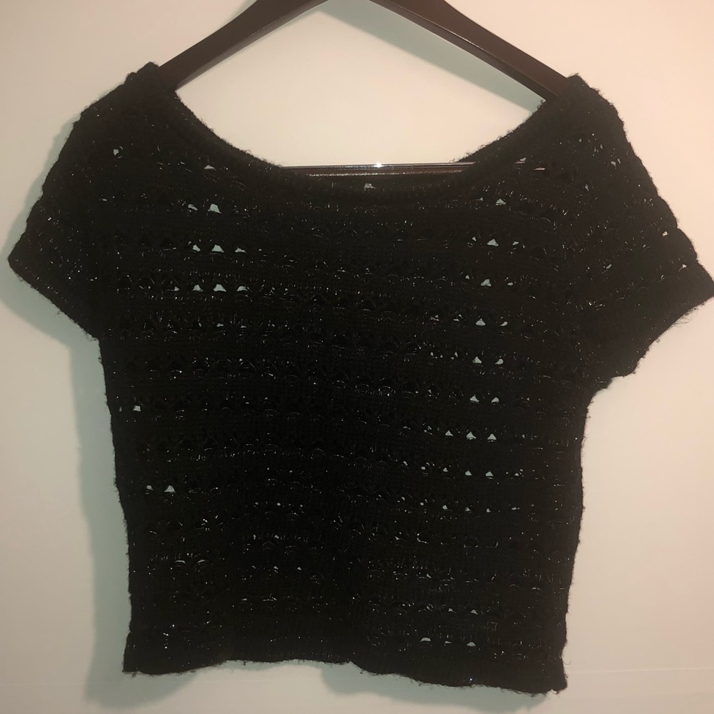 Sweater Project woven short sleeve top